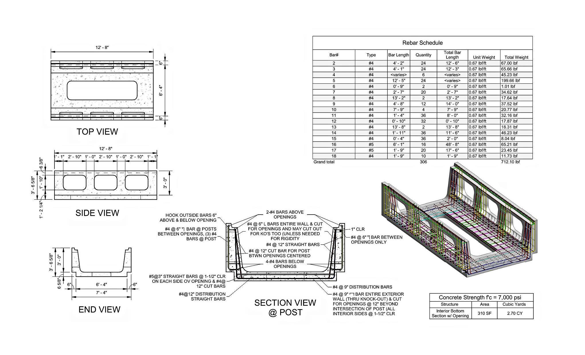 Revit Precast Shop Drawings with Scheduled Reinforcing
